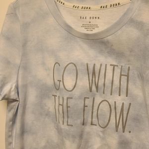 Rae Dunn tshirt womens new white /blue